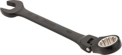 Proto - 19mm 12 Point Flexhead Combination Wrench - 15° Offset Angle, 8" OAL, Steel, Black Chrome Finish - Exact Tooling