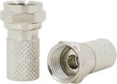 Ideal - Straight, F Type Crimp Coaxial Connector - Compatible with RG6, Brass Contact, Brass Body - Exact Tooling