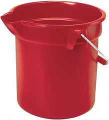 Rubbermaid - 14 Qt, 285.75mm High, High-Density Polyethylene Round Red Single Pail with Pour Spout - Handle Included, 12" Top Diam - Exact Tooling