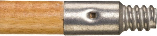 Rubbermaid - 60 x 1-1/16" Wood Handle for Push Brooms - Threaded Connection, Tan - Exact Tooling