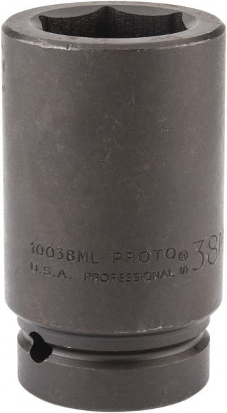 Proto - 1" Drive 38mm Deep Impact Socket - 6 Points, 4" OAL - Exact Tooling