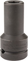 Proto - 1" Drive 3/4" Deep Impact Socket - 6 Points, 4" OAL - Exact Tooling