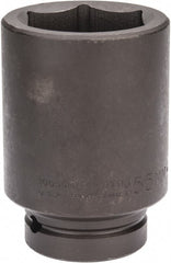 Proto - 1" Drive 55mm Deep Impact Socket - 6 Points, 4-1/2" OAL - Exact Tooling