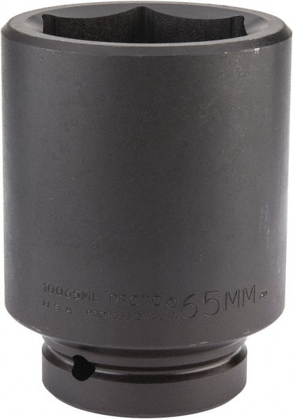 Proto - 1" Drive 65mm Deep Impact Socket - 6 Points, 4-7/8" OAL - Exact Tooling