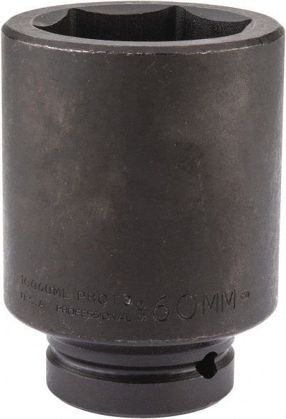 Proto - 1" Drive 60mm Deep Impact Socket - 6 Points, 4-3/4" OAL - Exact Tooling