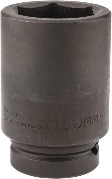 Proto - 1" Drive 50mm Deep Impact Socket - 6 Points, 4-1/4" OAL - Exact Tooling