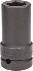 Proto - 1" Drive 28mm Deep Impact Socket - 6 Points, 4" OAL - Exact Tooling