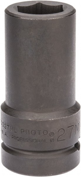 Proto - 1" Drive 27mm Deep Impact Socket - 6 Points, 4" OAL - Exact Tooling