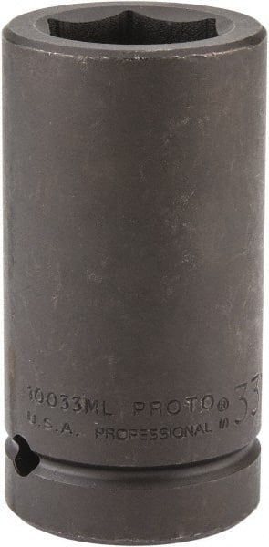 Proto - 1" Drive 33mm Deep Impact Socket - 6 Points, 4" OAL - Exact Tooling