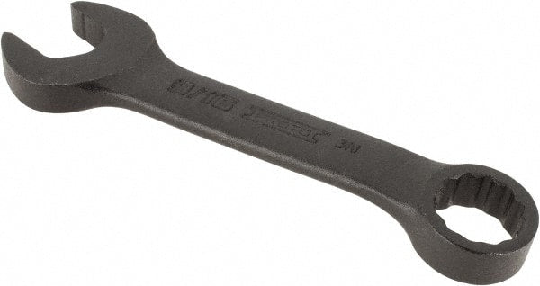 Proto - 9/16" 12 Point Offset Combination Wrench - 15° Offset Angle, 4-9/16" OAL, Steel, Black Finish - Exact Tooling