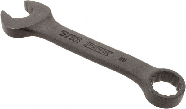Proto - 7/16" 12 Point Offset Combination Wrench - 15° Offset Angle, 4-1/16" OAL, Steel, Black Finish - Exact Tooling
