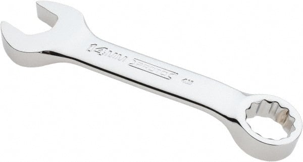 Proto - 14mm 12 Point Offset Combination Wrench - 15° Offset Angle, 4-1/2" OAL, Steel, Chrome Finish - Exact Tooling