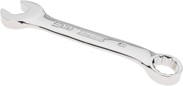Proto - 9mm 12 Point Offset Combination Wrench - 15° Offset Angle, 5-1/16" OAL, Steel, Chrome Finish - Exact Tooling