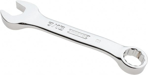 Proto - 7/16" 12 Point Offset Combination Wrench - 15° Offset Angle, 4-1/16" OAL, Steel, Chrome Finish - Exact Tooling