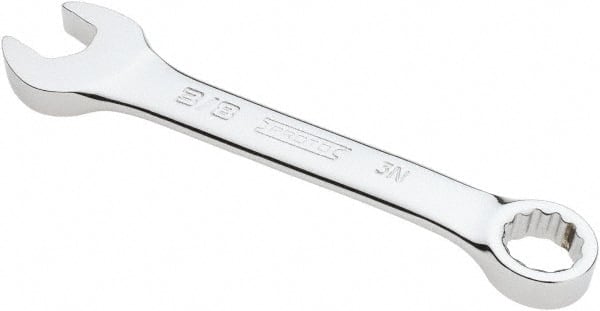Proto - 3/8" 12 Point Offset Combination Wrench - 15° Offset Angle, 3-3/4" OAL, Steel, Chrome Finish - Exact Tooling