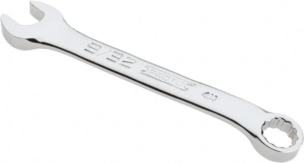 Proto - 9/32" 12 Point Offset Combination Wrench - 15° Offset Angle, 3-25/64" OAL, Steel, Chrome Finish - Exact Tooling