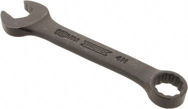 Proto - 10mm 12 Point Offset Combination Wrench - 15° Offset Angle, 3-3/4" OAL, Steel, Black Finish - Exact Tooling