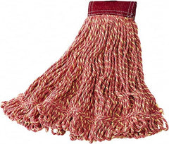 Rubbermaid - 18" Red Head Band, Large Blended Fiber Loop End Mop Head - Hook & Loop Connection - Exact Tooling