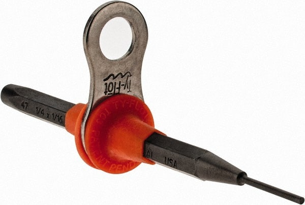 Proto - 1/16" Tethered Pin Punch - 4-3/8" OAL, Steel - Exact Tooling