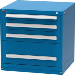 Vidmar - 4 Drawer, Modular Storage Cabinet - Steel, 30" Wide x 27-3/4" Deep x 30" High, Blue - Exact Tooling