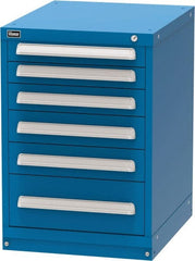 Vidmar - 6 Drawer, Modular Storage Cabinet - Steel, 22-1/2" Wide x 27-3/4" Deep x 33" High, Blue - Exact Tooling