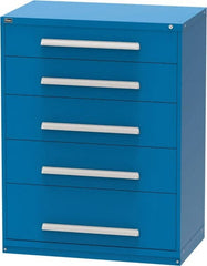 Vidmar - 5 Drawer, Modular Storage Cabinet - Steel, 45" Wide x 27-3/4" Deep x 59" High, Blue - Exact Tooling
