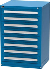 Vidmar - 8 Drawer, Modular Storage Cabinet - Steel, 30" Wide x 27-3/4" Deep x 44" High, Blue - Exact Tooling