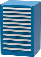 Vidmar - 11 Drawer, Modular Storage Cabinet - Steel, 30" Wide x 27-3/4" Deep x 44" High, Blue - Exact Tooling