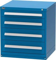 Vidmar - 4 Drawer, Modular Storage Cabinet - Steel, 30" Wide x 27-3/4" Deep x 33" High, Blue - Exact Tooling