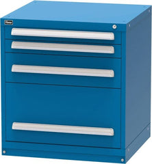 Vidmar - 4 Drawer, Modular Storage Cabinet - Steel, 30" Wide x 27-3/4" Deep x 33" High, Blue - Exact Tooling