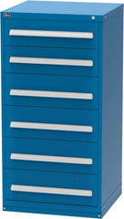 Vidmar - 6 Drawer, Modular Storage Cabinet - Steel, 30" Wide x 27-3/4" Deep x 59" High, Blue - Exact Tooling