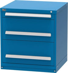 Vidmar - 3 Drawer, Modular Storage Cabinet - Steel, 30" Wide x 27-3/4" Deep x 33" High, Blue - Exact Tooling