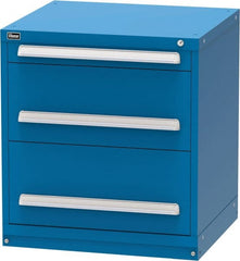 Vidmar - 3 Drawer, Modular Storage Cabinet - Steel, 30" Wide x 27-3/4" Deep x 33" High, Blue - Exact Tooling