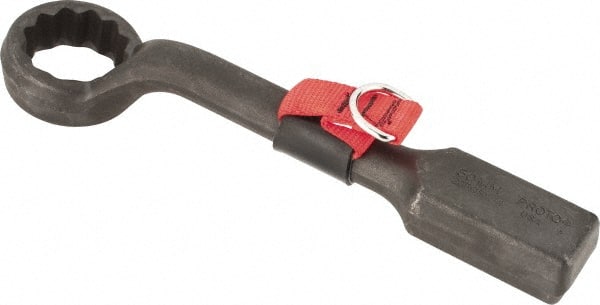 Proto - 50mm 12 Point Tethered Striking Box Wrench - Single End, 13-7/16" OAL, Steel, Black Finish - Exact Tooling