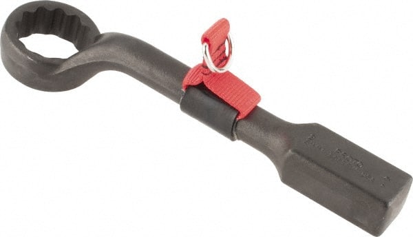Proto - 2" 12 Point Tethered Striking Box Wrench - Single End, 13-7/16" OAL, Steel, Black Finish - Exact Tooling