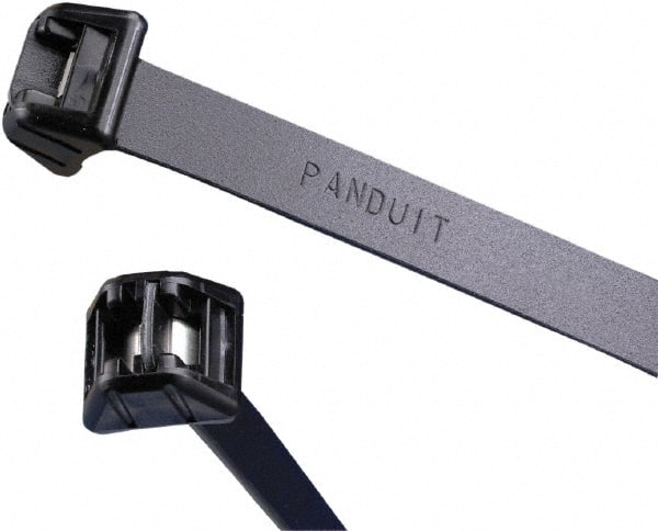 Panduit - 13-1/2" Long Black Acetal Standard Cable Tie - 250 Lb Tensile Strength, 1.5mm Thick, 98.4mm Max Bundle Diam - Exact Tooling