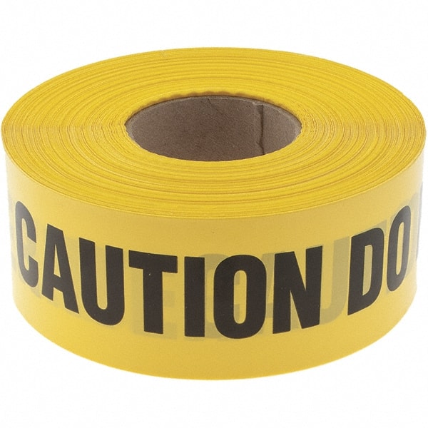Value Collection - 1,000' Long x 3" Wide Roll, Polyethylene, Black & Yellow Barricade Tape - Message: Caution - Do Not Enter - Exact Tooling