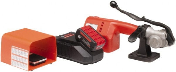 IDEAL TRIDON - 5/8 & 3/4" Wide Clamping Tools - Includes Clamping Tool, Battery, Charger, Bench Mount Fixture & Foot Pedal - Exact Tooling