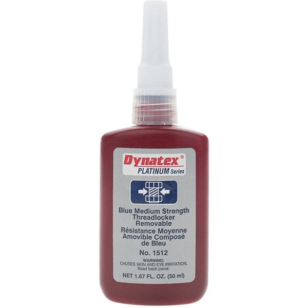 Made in USA - 50 mL Bottle, Blue, Medium Strength Liquid Threadlocker - Exact Tooling