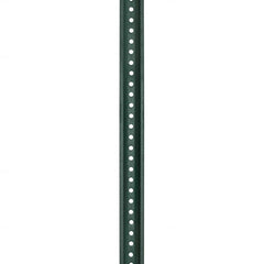 Nucor - 6' High, Powder Coated Traffic Sign Post - Steel, 3/8" Hole Diam, Green - Exact Tooling
