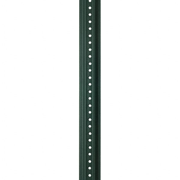 Nucor - 12' High, Powder Coated Traffic Sign Post - Steel, 3/8" Hole Diam, Green - Exact Tooling