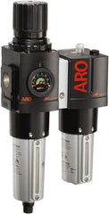 ARO/Ingersoll-Rand - 1" NPT Port Heavy Duty 2 Piece Filter/Regulator-Lubricator FRL Unit - Metal Bowl, 208 SCFM, 250 Max psi, 13.8" High x 7.323" Long, Automatic Drain - Exact Tooling