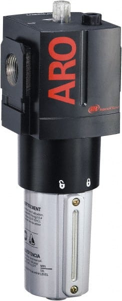 ARO/Ingersoll-Rand - 1" NPT, 250 Max psi Heavy Duty Modular Lubricator - Metal Bowl with Sight Glass, Aluminum Body, 330 CFM, 175°F Max Temp, 3.54" Long x 3.86" Wide x 10.11" High - Exact Tooling