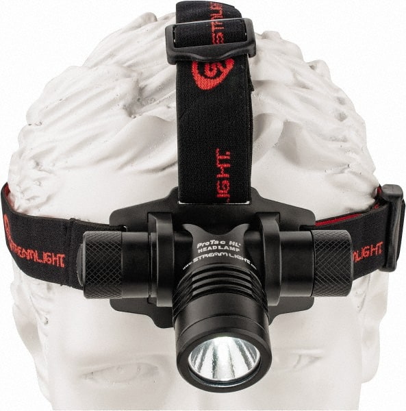 Streamlight - White LED Bulb, 635 Lumens, Hands-free Flashlight - Black, Red Aluminum Body, 2 CR123A Lithium Batteries Included - Exact Tooling