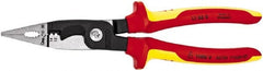 Knipex - 12 AWG to 14 AWG Stripping, 20 AWG Crimping, 19/32" Cutting Capacity Wire Stripper/Crimper - 8" OAL, Insulated Handle - Exact Tooling
