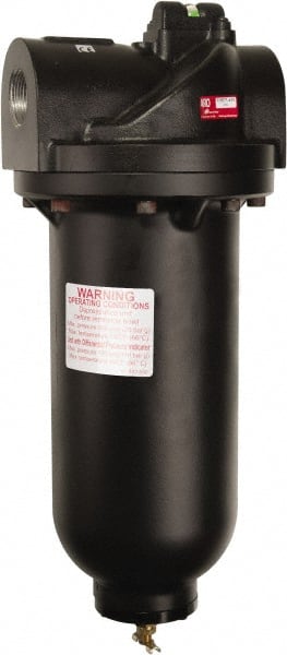 ARO/Ingersoll-Rand - 1" Port Coalescing Filter - Metal Bowl, Automatic Drain, 300 Max psi, 0.01 Micron Rating, 7.8" Long x 7-3/4" Wide x 18.52" High - Exact Tooling