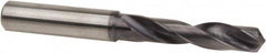 Accupro - 23/64" 140° Spiral Flute Solid Carbide Screw Machine Drill Bit - TiAlN Finish, Right Hand Cut, 1.87" Flute Length, 4.174" OAL, Special Type Point, Straight Shank, Through Coolant - Exact Tooling