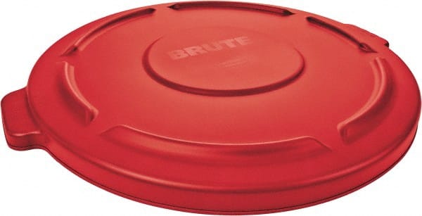 Rubbermaid - Round Lid for Use with 20 Gal Round Trash Cans - Red, Polyethylene, For Brute Trash Cans - Exact Tooling