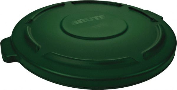 Rubbermaid - Round Lid for Use with 10 Gal Round Trash Cans - Green, Polyethylene, For Brute Trash Cans - Exact Tooling