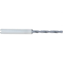 Accupro - 27/64", 140° Point, Spiral Flute, Solid Carbide Taper Length Drill Bit - TiAlN Finish, 114mm Flute Length, 162mm OAL - Exact Tooling